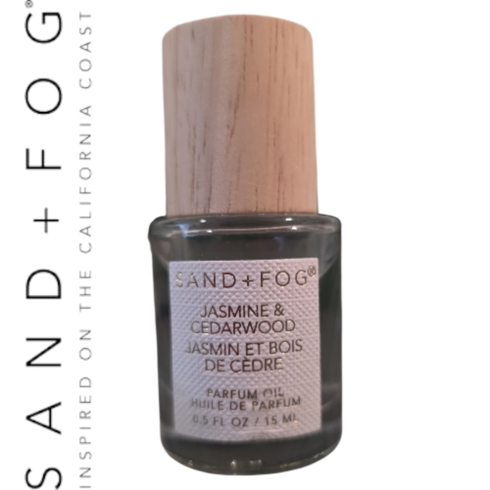Sand + Fog Parfum Oil Jasmine & Cedarwood 15ml Roller Wood Cap